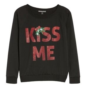 Prince Peter "KISS ME" Holiday Sweatshirt, Black